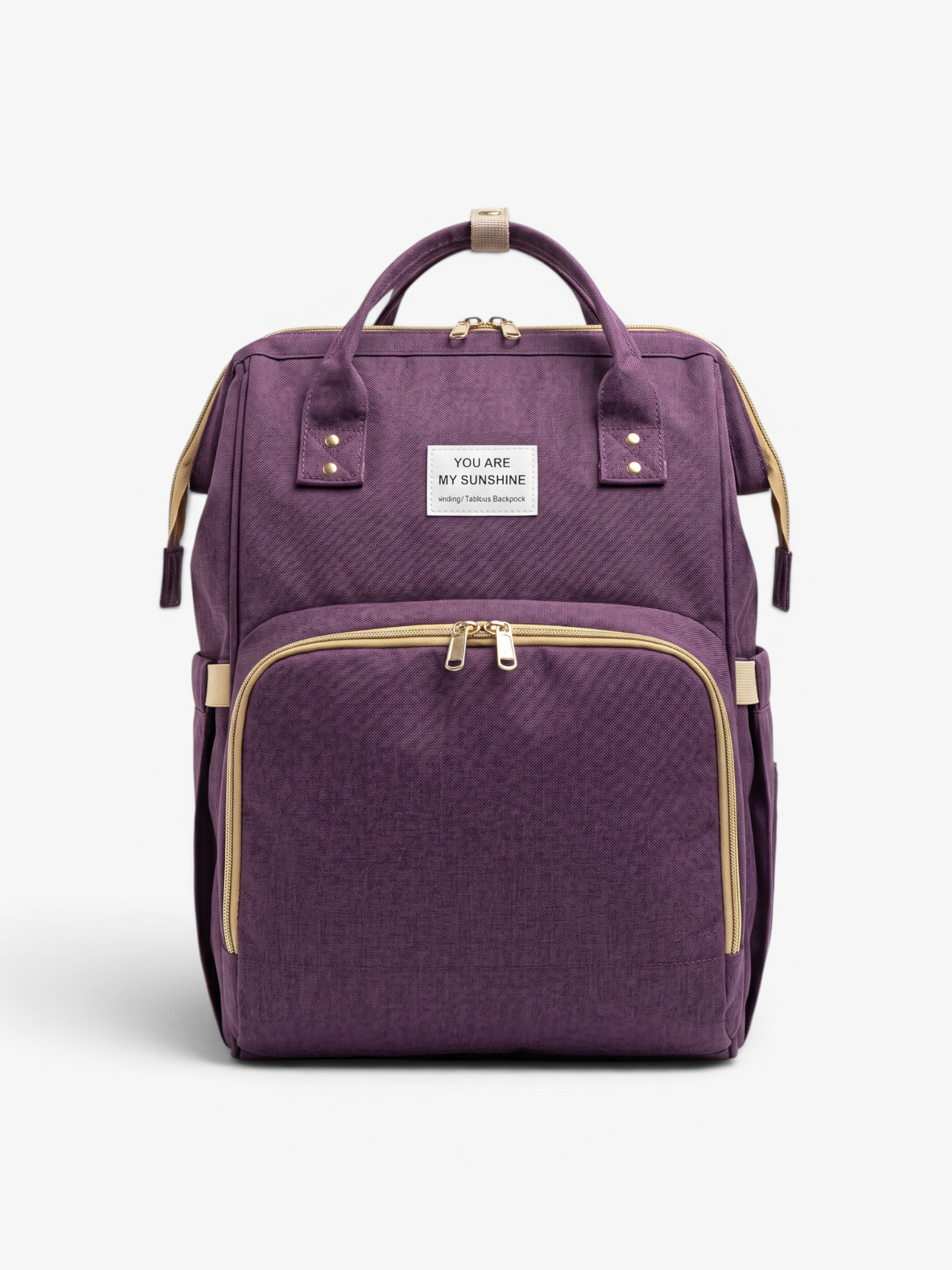Purple 3-in-1 diaper bag backpack with foldable baby bed and changing station | Early Nest