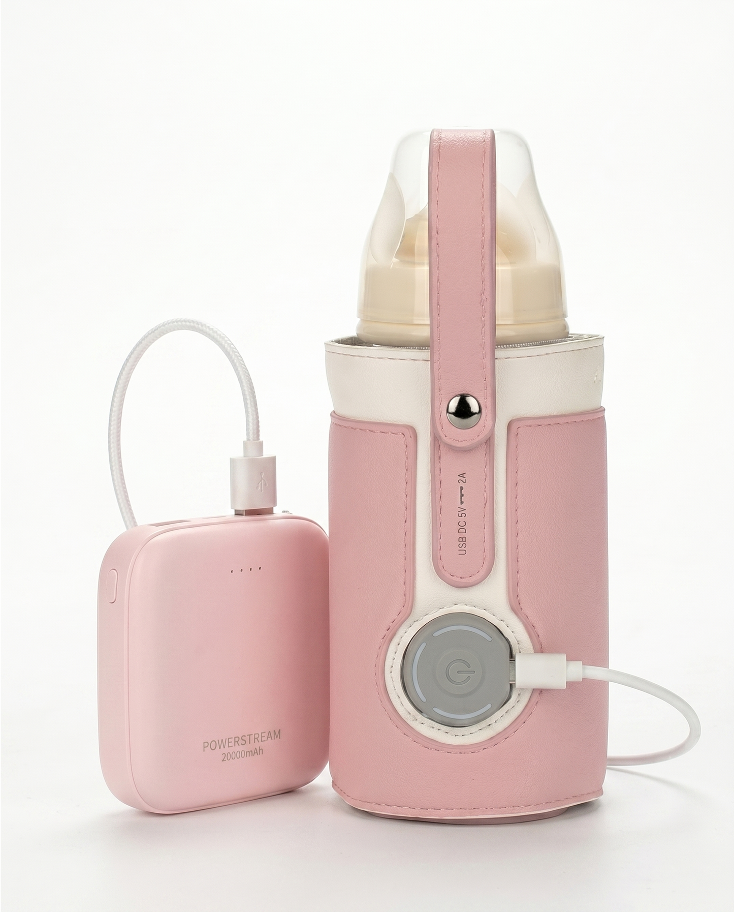 Portable USB baby bottle warmer with 3 heat settings